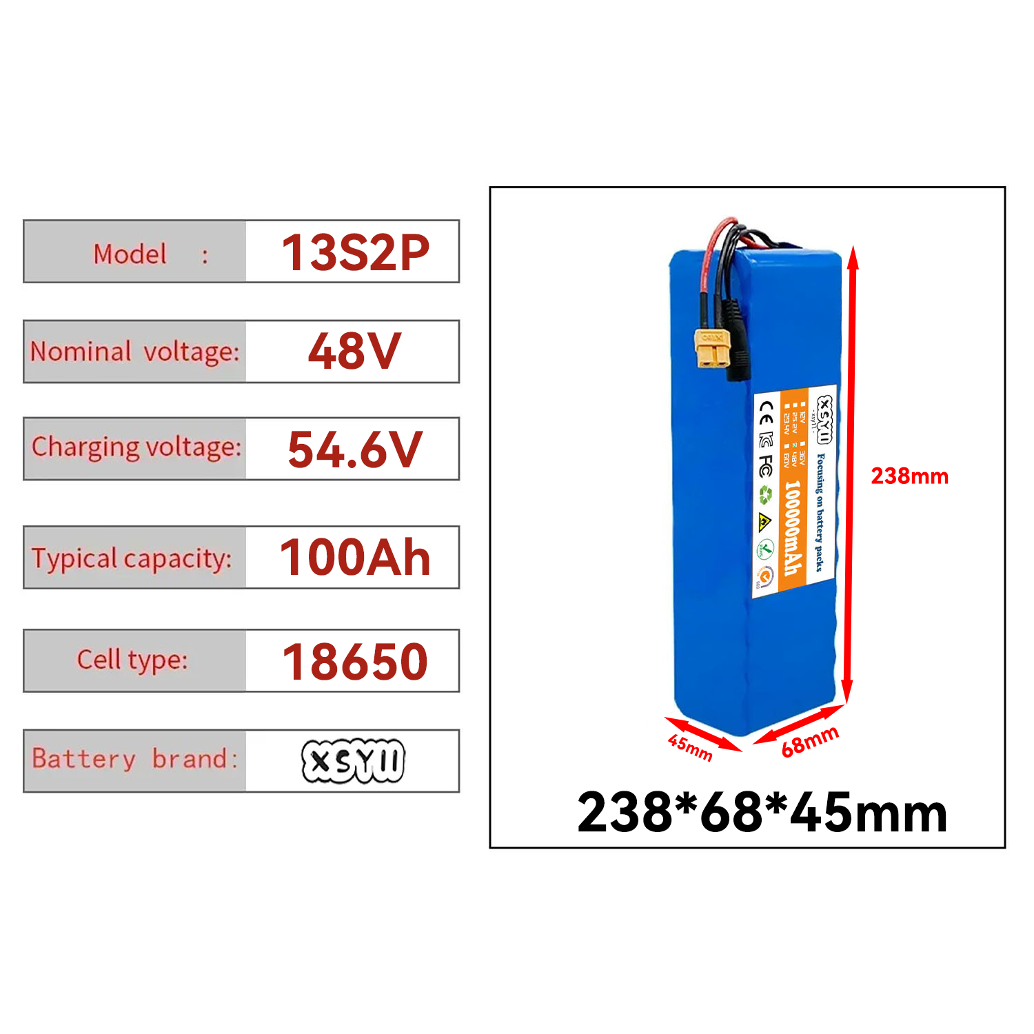 13S2P 48V 100Ah High Power 186 - 60V 30Ah Electric Scooter Battery บทวิจารณ์และราคา